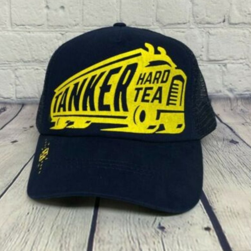 Tanker Hard Tea Hat Cap Snapback Navy Blue Trucker Mesh Hard Iced Tea